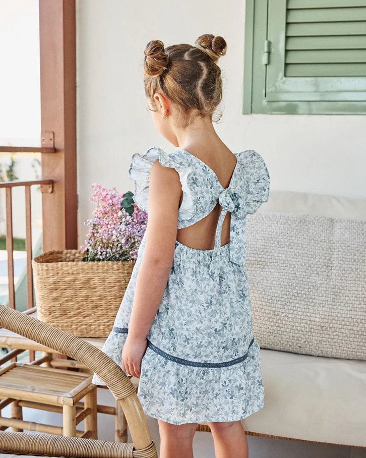 Vestido Infantil Flores Colección Blue Monday - Dadati