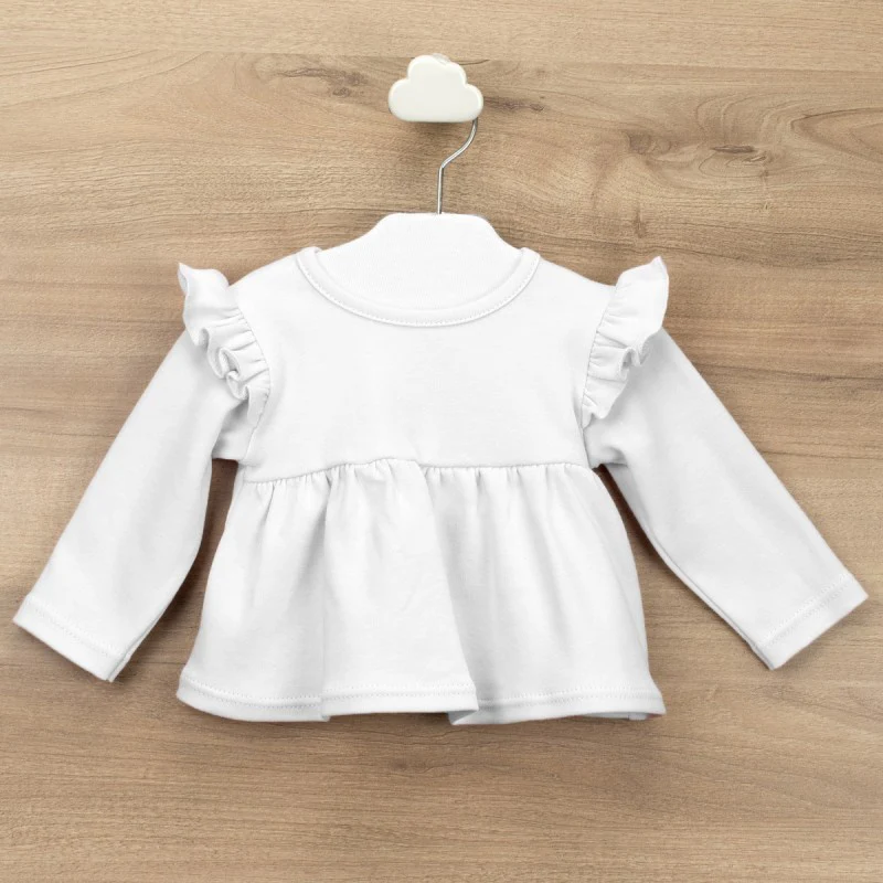 Camiseta Canesú volantes blanca - Babidu