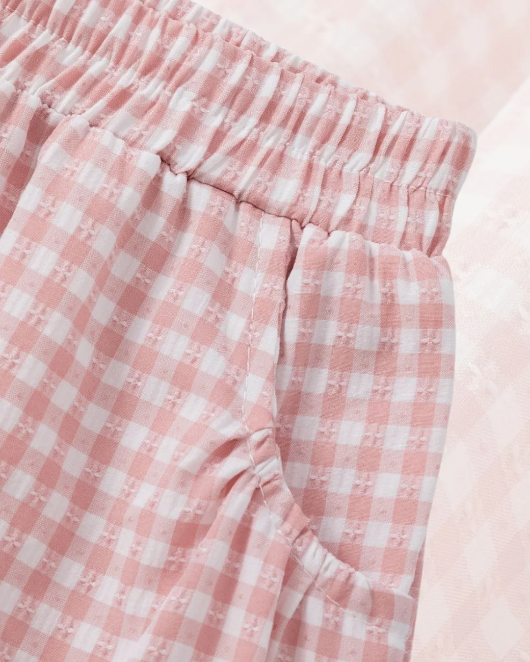 Conjunto Niña Short y Blusa Vichy Rosa - Imagen 5