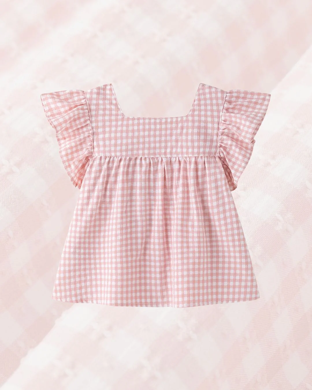 Conjunto Niña Short y Blusa Vichy Rosa - Imagen 6