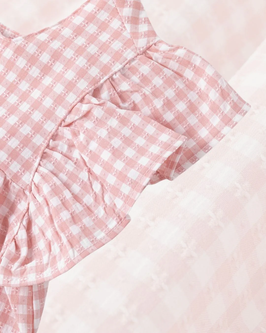 Conjunto Niña Short y Blusa Vichy Rosa - Imagen 3