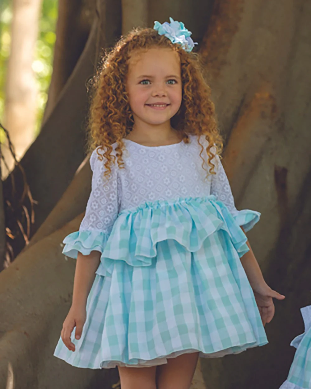 Vestido Infantil Vichy Turquesa - Dbb Collection