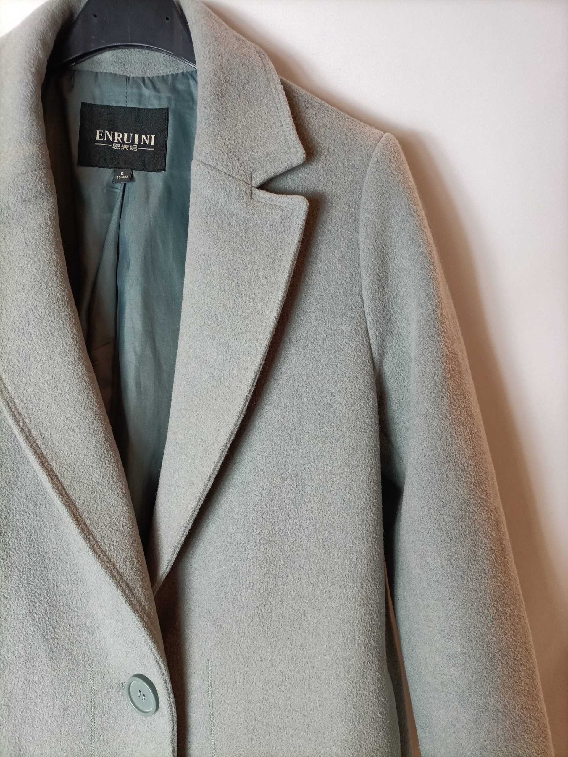 ENRUINI. Abrigo paño verde T.s - Imagen 2