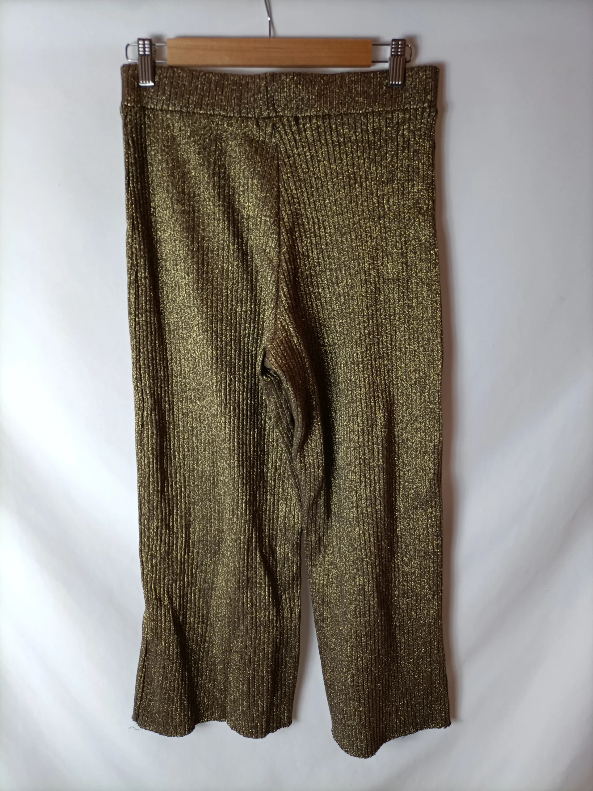 SPRINGFIELD. Pantalón culotte dorado T.m - Imagen 3