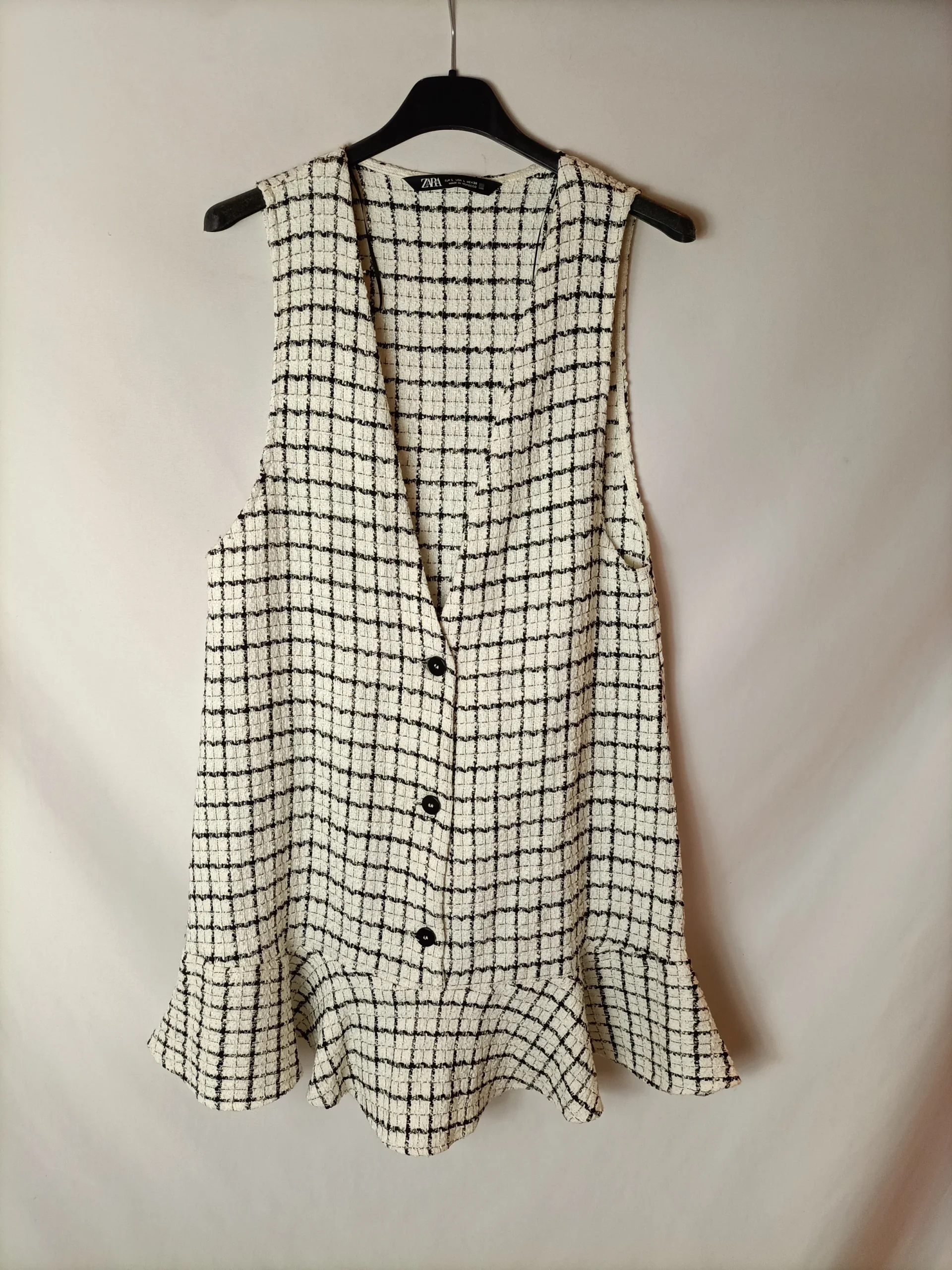 ZARA. Vestido corto tweed T.l