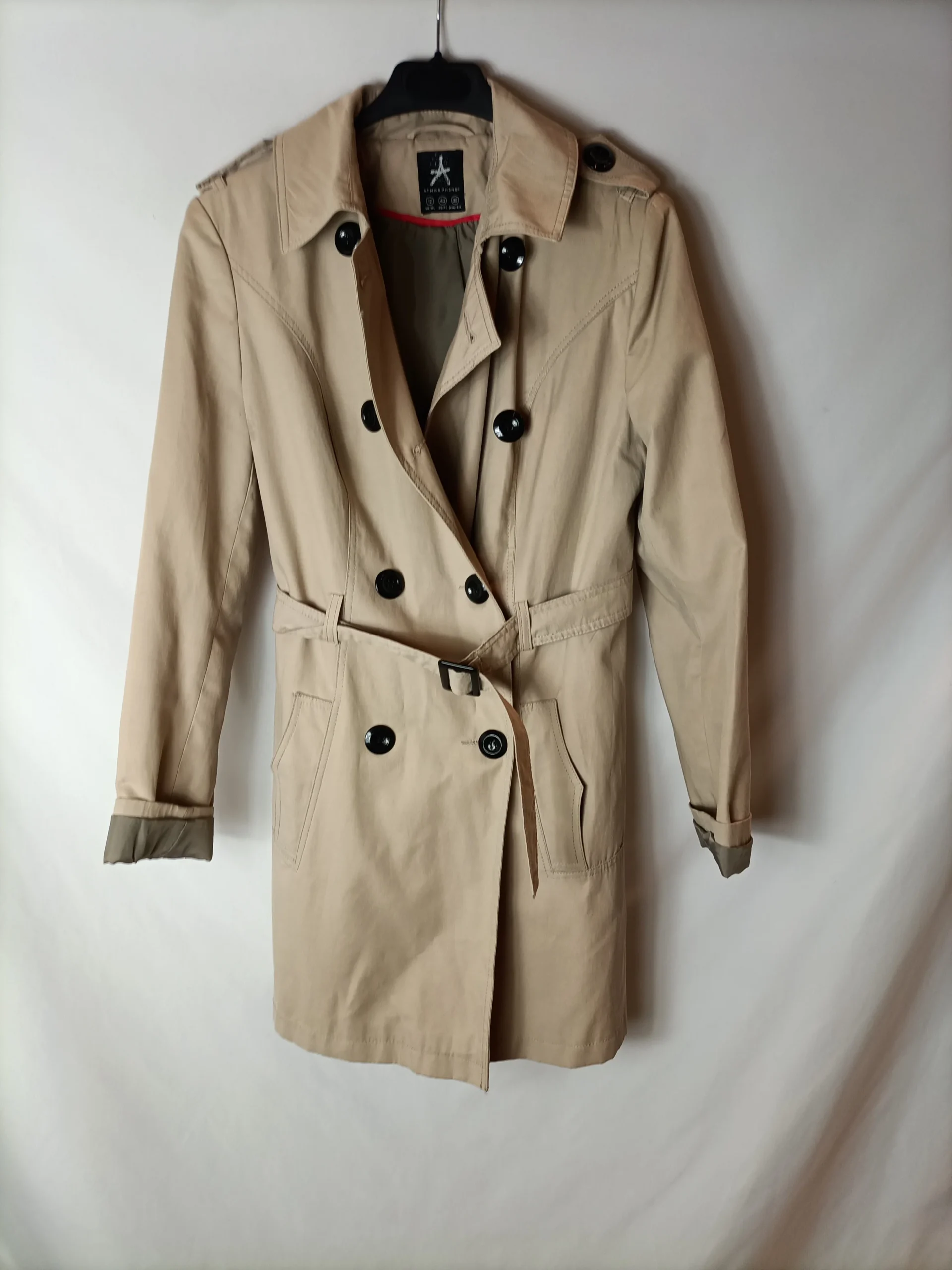 PRIMARK. Gabardina beige cruzada T.40