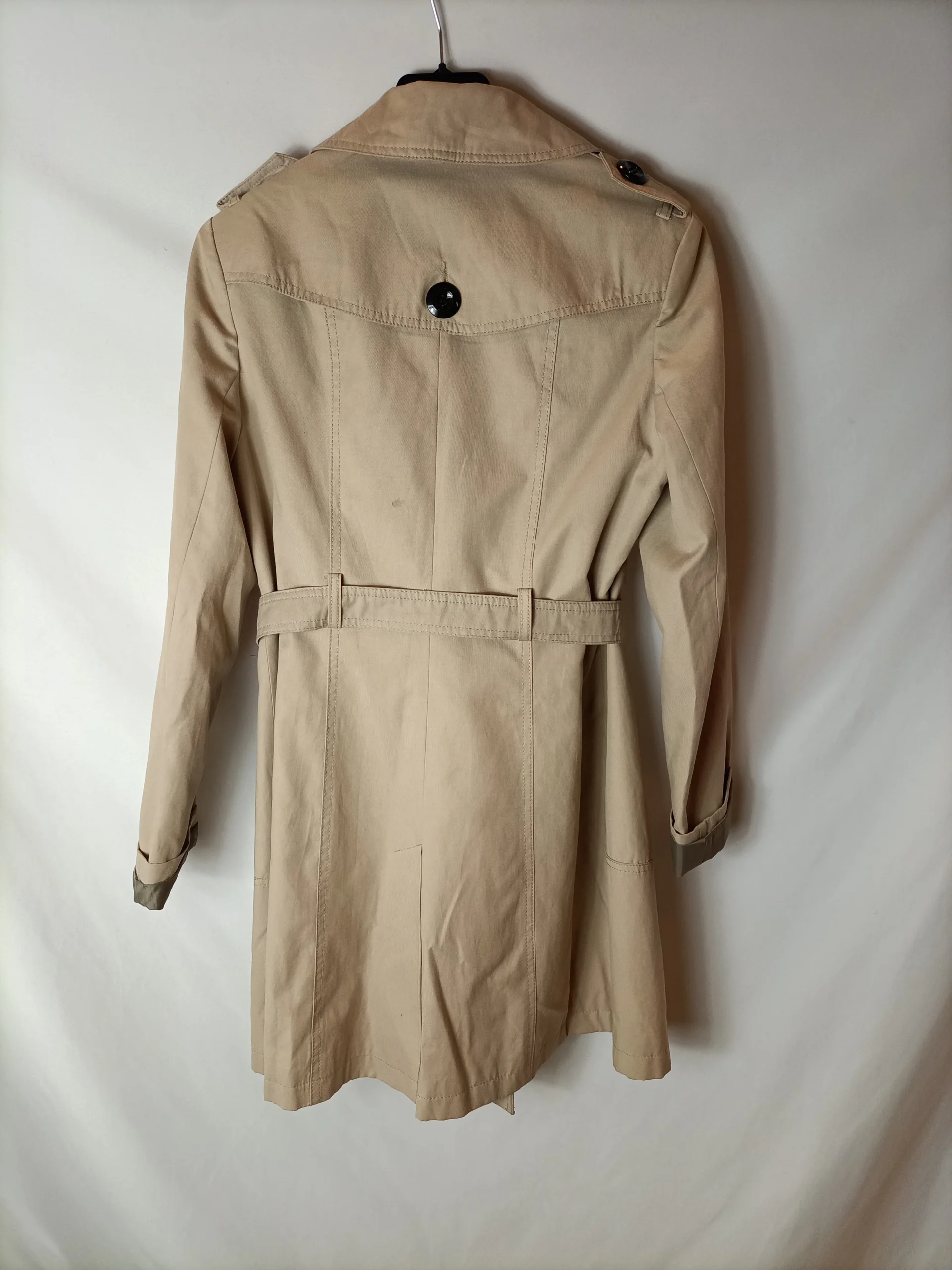 PRIMARK. Gabardina beige cruzada T.40 - Imagen 3