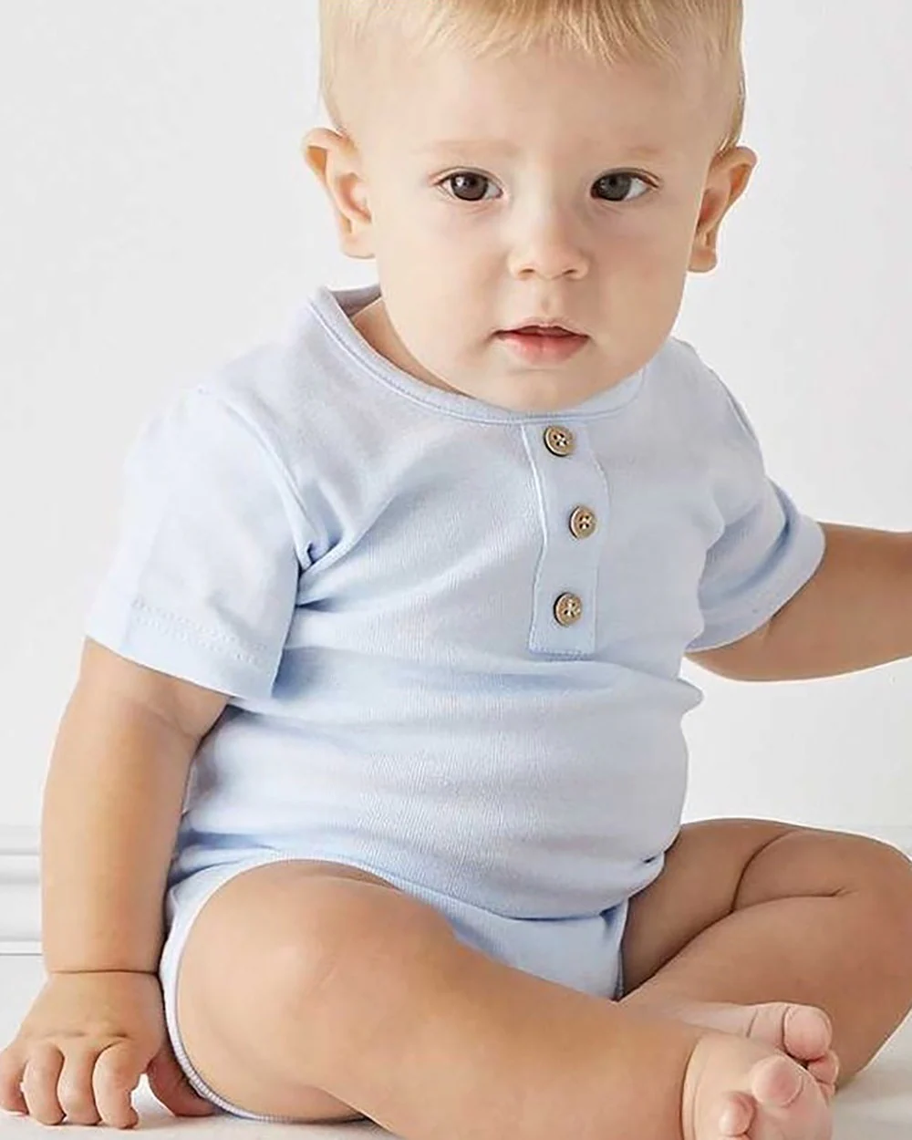 Body bebé tapeta manga corta Celeste - Babidu