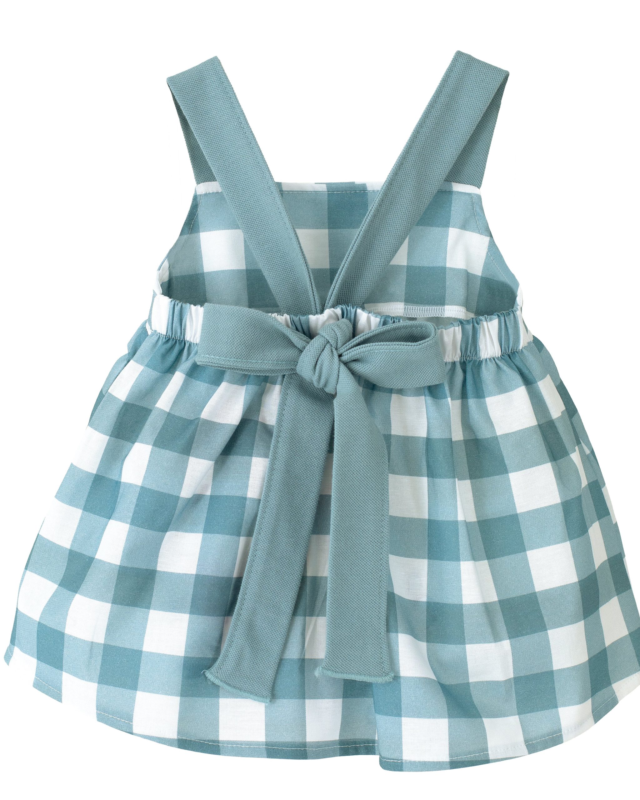 Vestido Niña Cuadros Azul Lago - Calamaro - Imagen 4