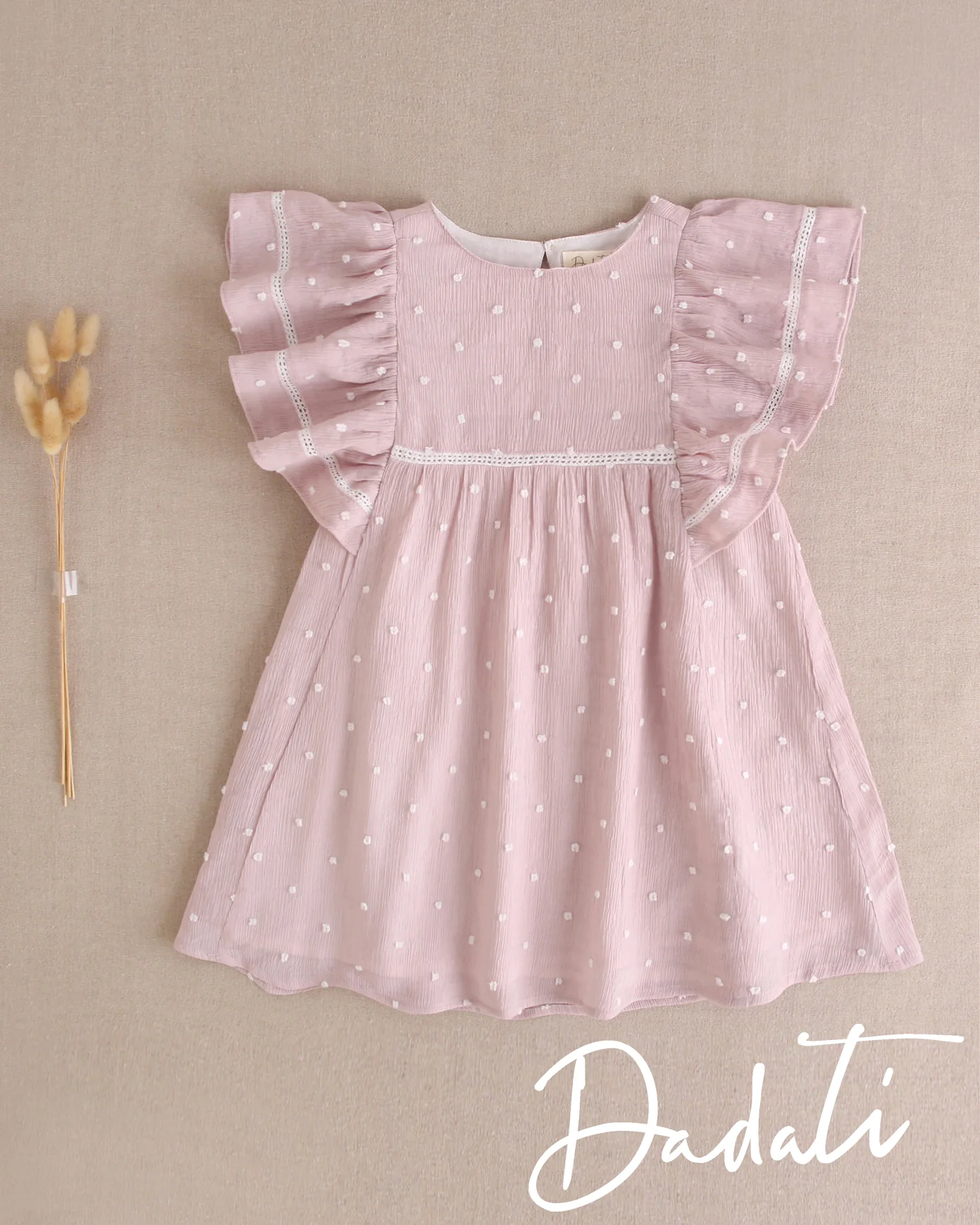 Vestido Infantil Plumeti Rosa Coleción Ceremony - Dadati