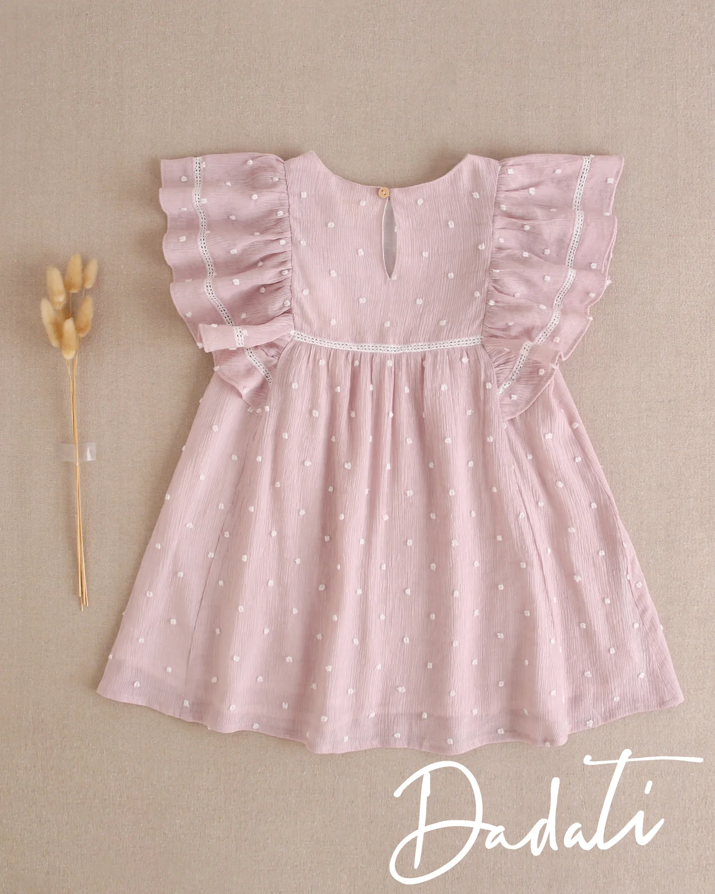Vestido Infantil Plumeti Rosa Coleción Ceremony - Dadati - Imagen 3
