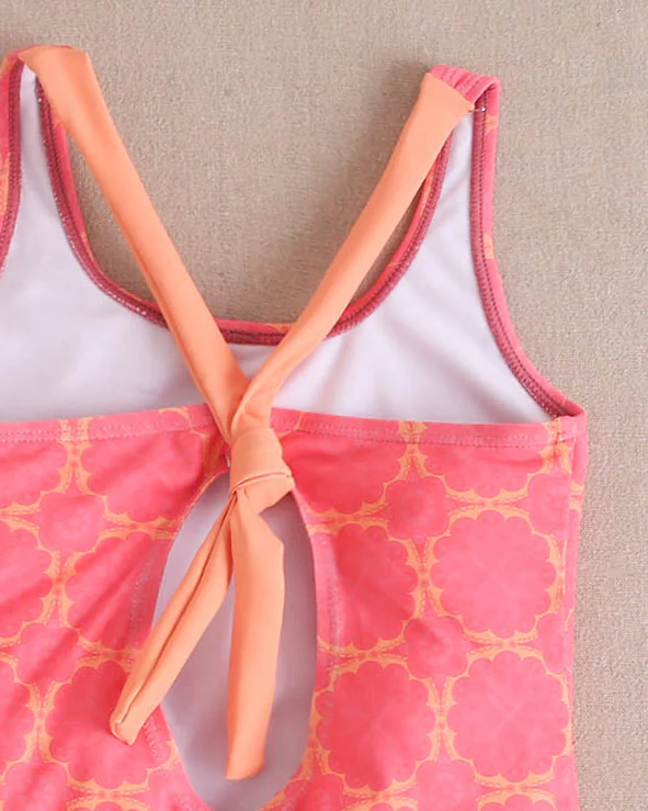 Bañador Niña Cruzado Retro Naranja y Fucsia - Dadati - Imagen 3