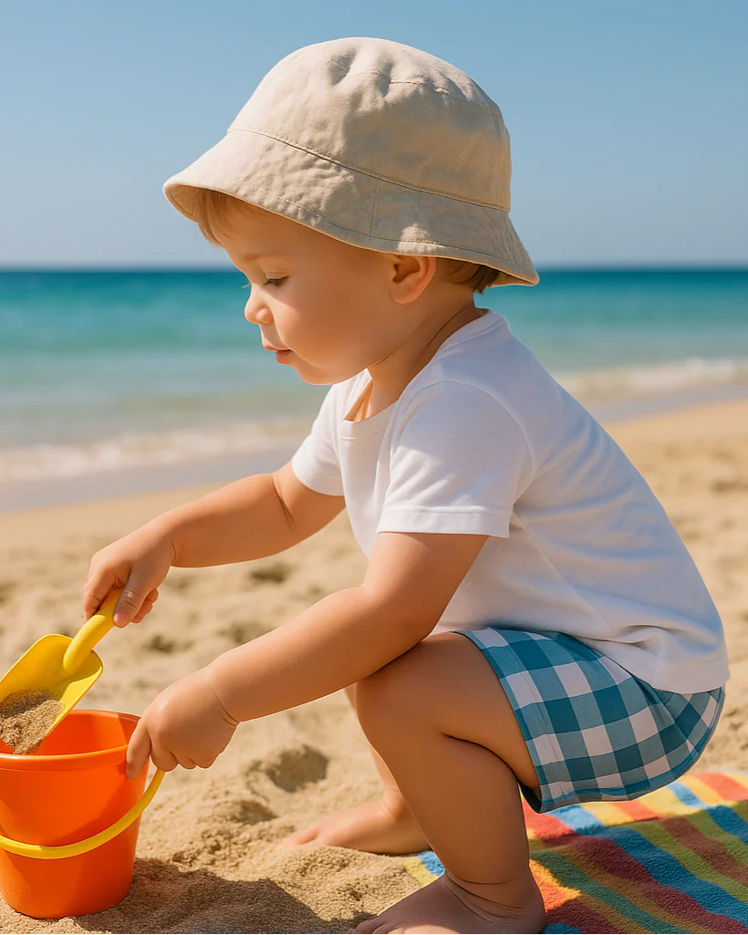 Bóxer Baño Cuadros Azul Lago - Calamaro
