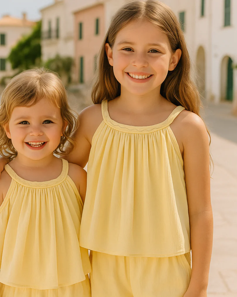 Conjunto Pantalón Niña con Blusa Amarillo