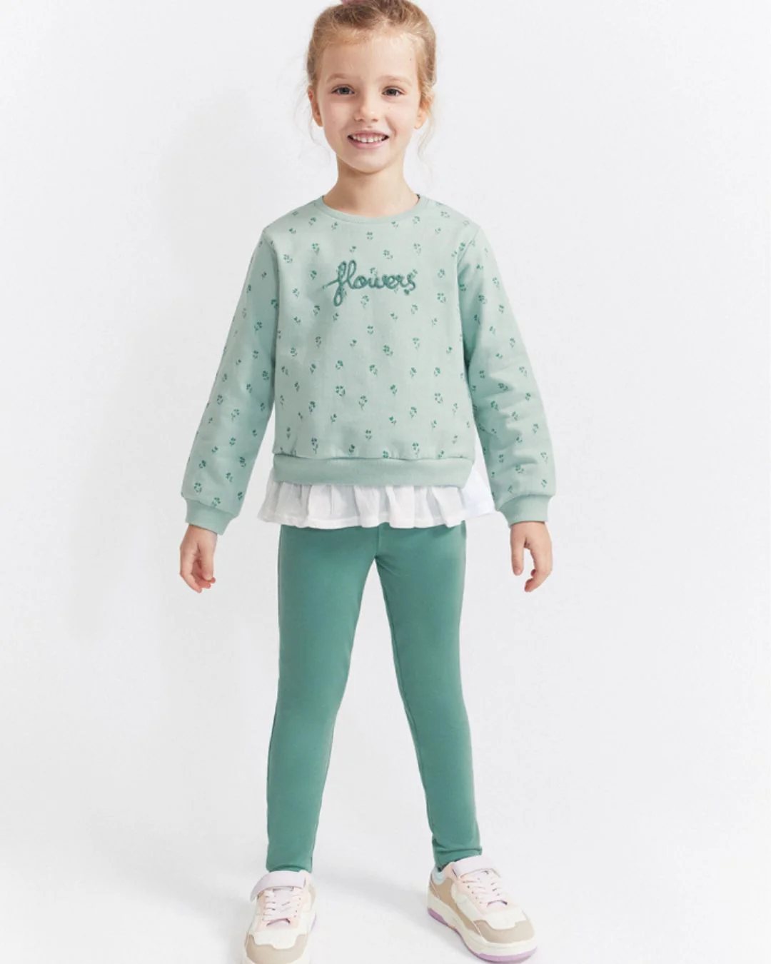 Conjunto Leggins Flowers Verde - Street Monkey 353004