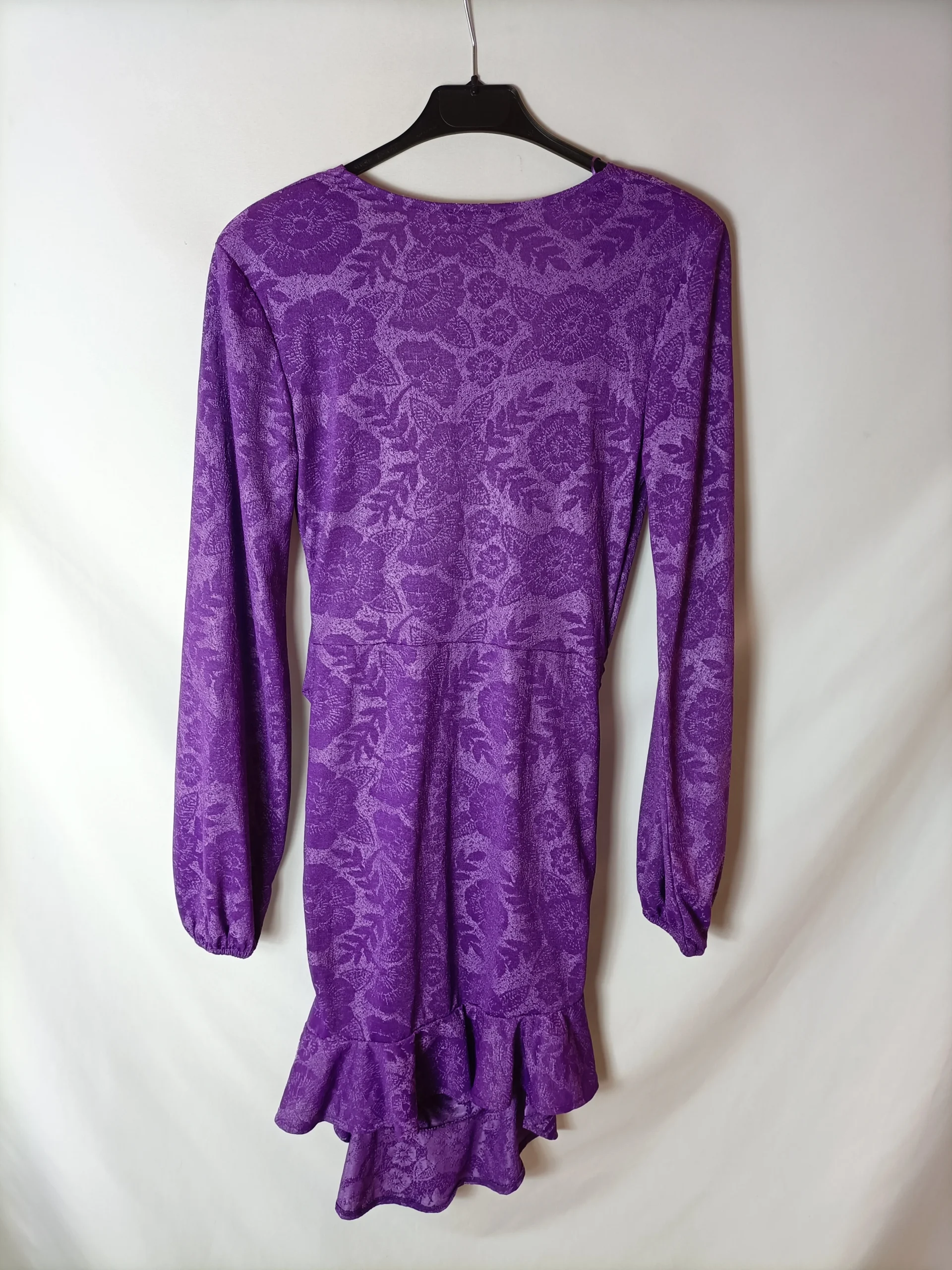 ZARA. Vestido morado flores T.m - Imagen 3