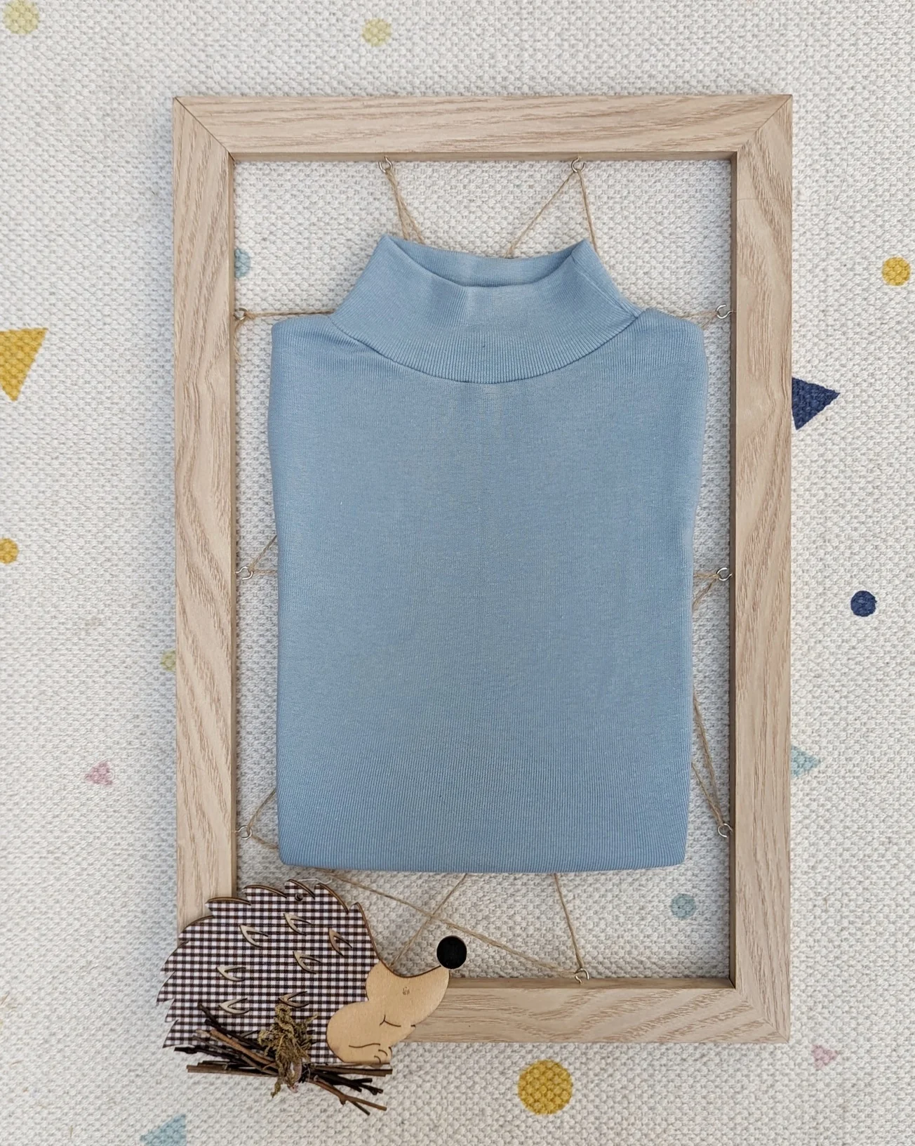 Camiseta semicisne pelito Azul Grisáceo